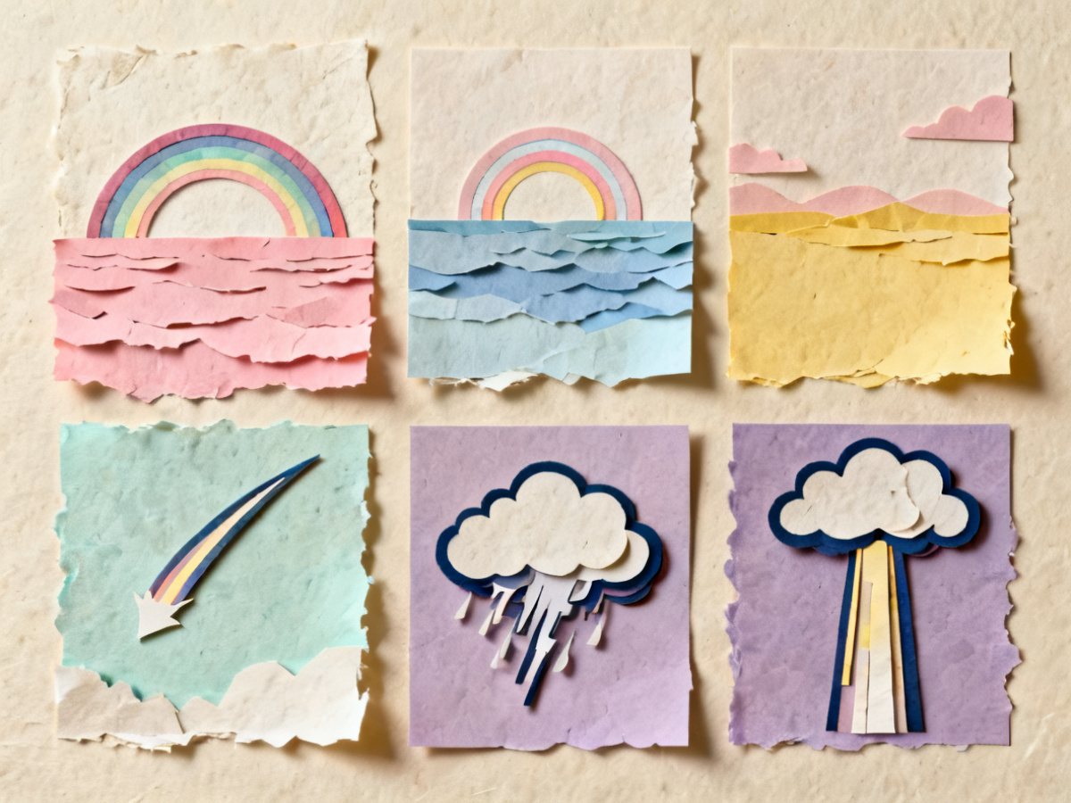 剪纸质感的天象访客标本卡 / Papercraft sky-visitor specimen cards